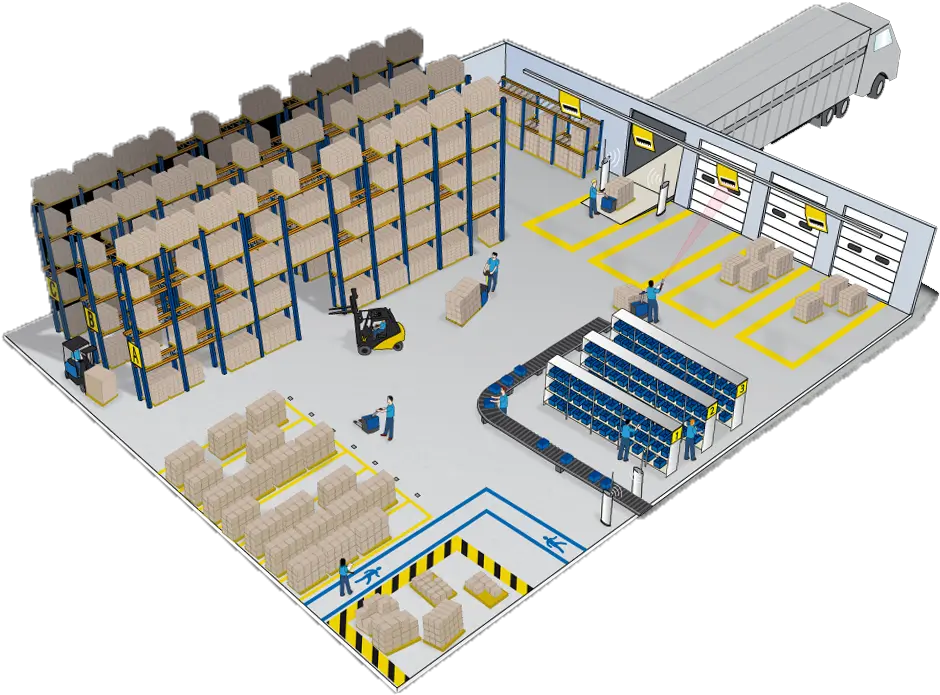 High-performance cold storage warehouse interior with refrigeration equipment